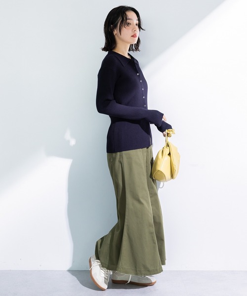 Green　Parks（グリーンパークス）の「チノマーメイドスカート（スカート・レディース・カーキ/ベージュ・M/L）」の7枚目の写真