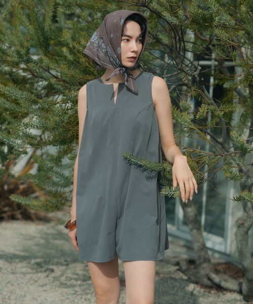 green label relaxing(グリーンレーベルリラクシング)の「Aライン オールインワン スイムウェア / 水着(水着・レディース・ブラック/ダークグレー/ダークブラウン・FREE)」の2枚目の写真