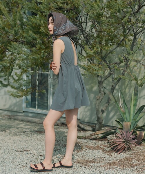 green label relaxing(グリーンレーベルリラクシング)の「Aライン オールインワン スイムウェア / 水着(水着・レディース・ブラック/ダークグレー/ダークブラウン・FREE)」の5枚目の写真