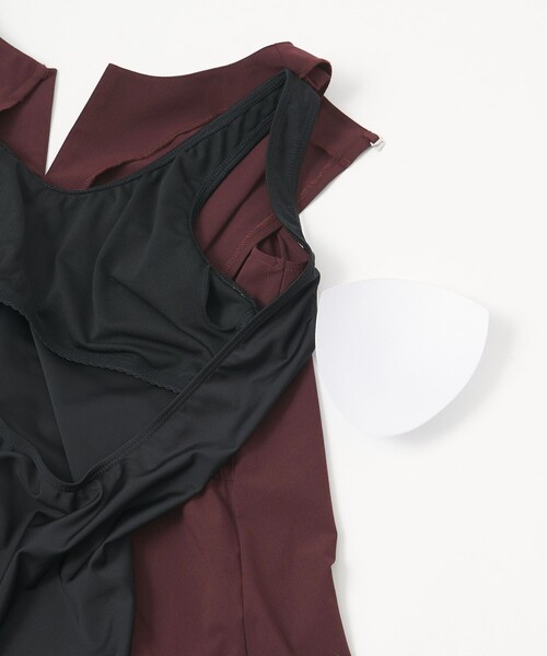 green label relaxing(グリーンレーベルリラクシング)の「Aライン オールインワン スイムウェア / 水着(水着・レディース・ブラック/ダークグレー/ダークブラウン・FREE)」の16枚目の写真