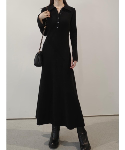 amel(エイメル)の「ポロネックスリットスリーブドレス / ブラック(ワンピース・レディース・ブラック・FREE)」の1枚目の写真