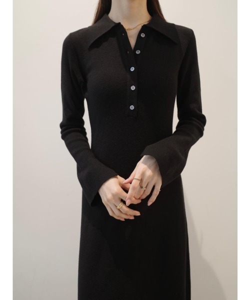 amel(エイメル)の「ポロネックスリットスリーブドレス / ブラック(ワンピース・レディース・ブラック・FREE)」の3枚目の写真