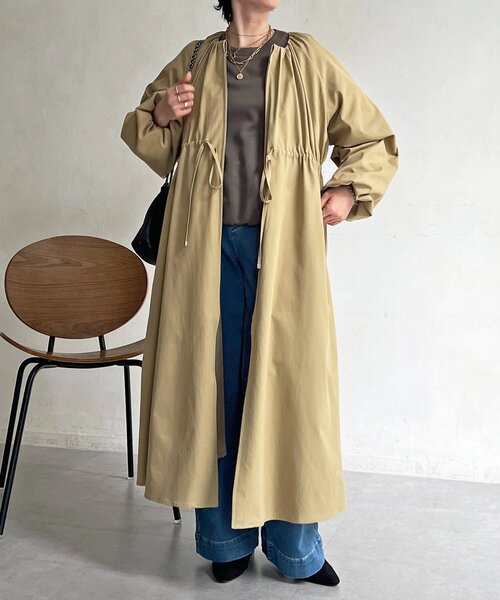un dix cors（アンディコール）の「ドロストコート（その他アウター・レディース・チャコールグレー/ベージュ/カーキ・FREE）」の3枚目の写真