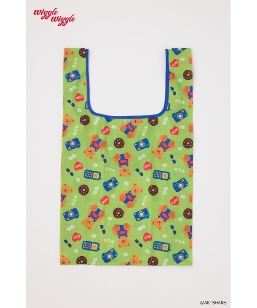 RODEO CROWNS WIDE BOWL（ロデオクラウンズワイドボウル）の「(wiggle wiggle)パターンエコバッグ（エコバッグ/サブバッグ・レディース・イエロー系その他/ホワイト系その他/ブルー系その他/グリーン系その他・FREE）」の2枚目の写真