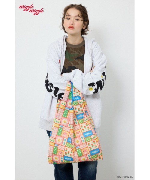 RODEO CROWNS WIDE BOWL（ロデオクラウンズワイドボウル）の「(wiggle wiggle)パターンエコバッグ（エコバッグ/サブバッグ・レディース・イエロー系その他/ホワイト系その他/ブルー系その他/グリーン系その他・FREE）」の17枚目の写真