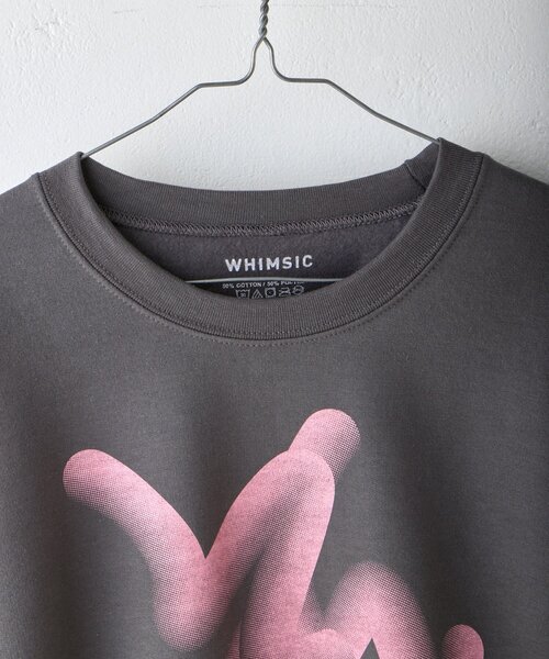 WHIMSIC（ウィムジック）の「【WHIMSIC】フローイング ロゴ シルクスクリーン スウェットプルオーバー（Tシャツ/カットソー・レディース・ピンク/チャコールグレー/ブルー・2/1）」の8枚目の写真