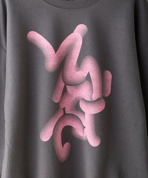 WHIMSIC（ウィムジック）の「【WHIMSIC】フローイング ロゴ シルクスクリーン スウェットプルオーバー（Tシャツ/カットソー・レディース・ピンク/チャコールグレー/ブルー・2/1）」の9枚目の写真