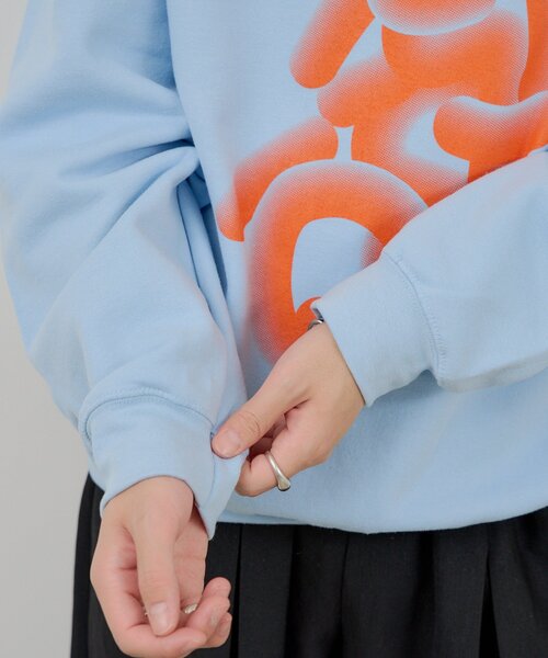 WHIMSIC（ウィムジック）の「【WHIMSIC】フローイング ロゴ シルクスクリーン スウェットプルオーバー（Tシャツ/カットソー・レディース・ピンク/チャコールグレー/ブルー・2/1）」の20枚目の写真