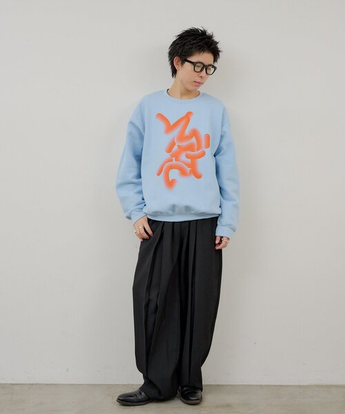 WHIMSIC（ウィムジック）の「【WHIMSIC】フローイング ロゴ シルクスクリーン スウェットプルオーバー（Tシャツ/カットソー・レディース・ピンク/チャコールグレー/ブルー・2/1）」の21枚目の写真