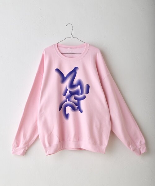 WHIMSIC（ウィムジック）の「【WHIMSIC】フローイング ロゴ シルクスクリーン スウェットプルオーバー（Tシャツ/カットソー・レディース・ピンク/チャコールグレー/ブルー・2/1）」の22枚目の写真