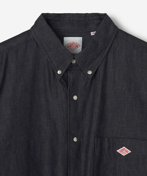 DANTON（ダントン）の「DANTON | デニムダンガリー ボタンダウン長袖シャツ MEN（シャツ/ブラウス・メンズ・ダークインディゴブルー・38/42/40）」の4枚目の写真