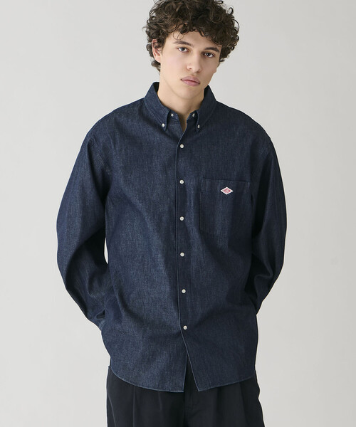 DANTON（ダントン）の「DANTON | デニムダンガリー ボタンダウン長袖シャツ MEN（シャツ/ブラウス・メンズ・ダークインディゴブルー・38/42/40）」の14枚目の写真