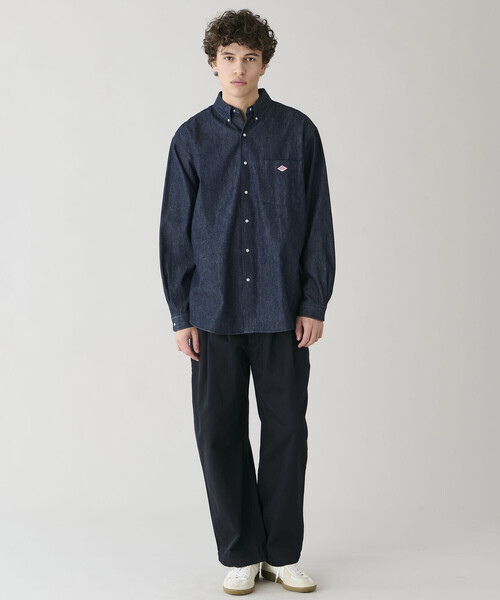DANTON（ダントン）の「DANTON | デニムダンガリー ボタンダウン長袖シャツ MEN（シャツ/ブラウス・メンズ・ダークインディゴブルー・38/42/40）」の16枚目の写真