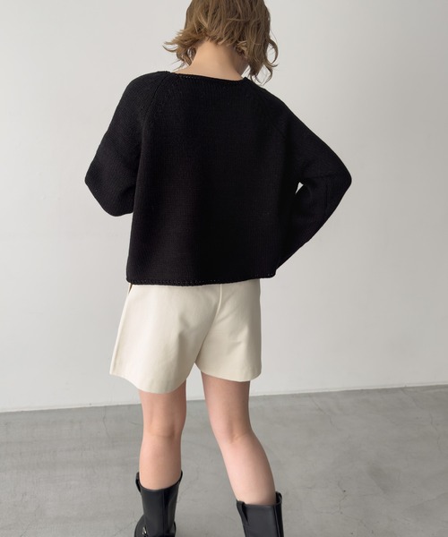 CANAL JEAN（キャナルジーン）の「El mar　ラグランボートネックニット（ニット/セーター・レディース・クリーム/ブラック/その他2・ONE SIZE）」の13枚目の写真