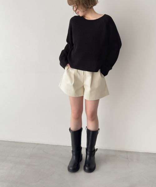 CANAL JEAN（キャナルジーン）の「El mar　ラグランボートネックニット（ニット/セーター・レディース・クリーム/ブラック/その他2・ONE SIZE）」の14枚目の写真