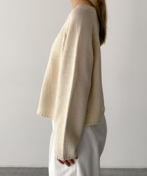 CANAL JEAN（キャナルジーン）の「El mar　ラグランボートネックニット（ニット/セーター・レディース・クリーム/ブラック/その他2・ONE SIZE）」の10枚目の写真