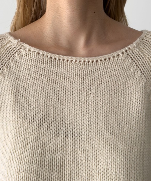 CANAL JEAN（キャナルジーン）の「El mar　ラグランボートネックニット（ニット/セーター・レディース・クリーム/ブラック/その他2・ONE SIZE）」の4枚目の写真