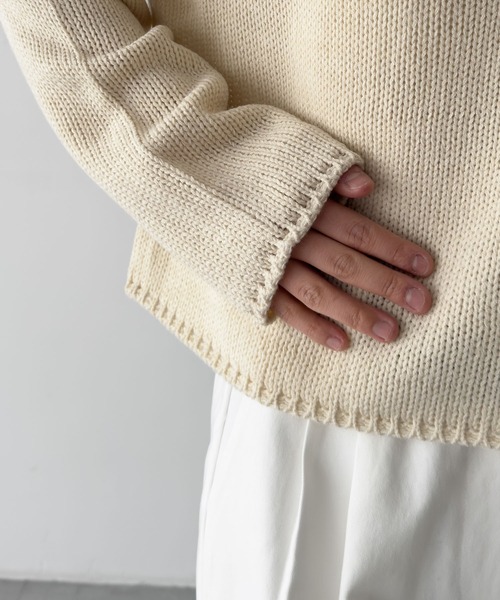 CANAL JEAN（キャナルジーン）の「El mar　ラグランボートネックニット（ニット/セーター・レディース・クリーム/ブラック/その他2・ONE SIZE）」の5枚目の写真
