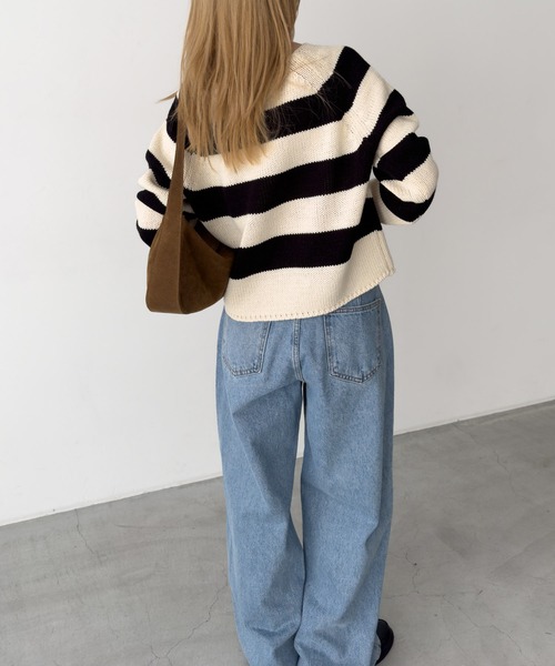 CANAL JEAN（キャナルジーン）の「El mar　ラグランボートネックニット（ニット/セーター・レディース・クリーム/ブラック/その他2・ONE SIZE）」の16枚目の写真