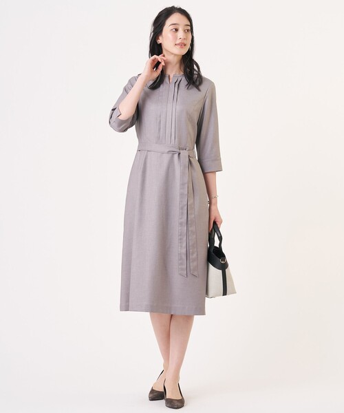 J.PRESS Ladies（J.プレス レディス）の「【定番人気・セットアップ対応】OXIJEWEL ストレッチ ワンピース（ワンピース・レディース・ネイビー系/ライトグレー系・XS）」の7枚目の写真