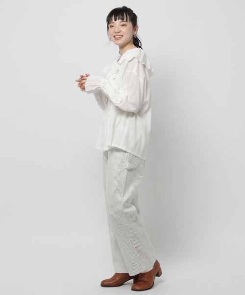 niko and...(ニコアンド)の「スカラップレースブラウス(シャツ/ブラウス・レディース・イエロー/チャコール/オフホワイト・FREE)」の5枚目の写真