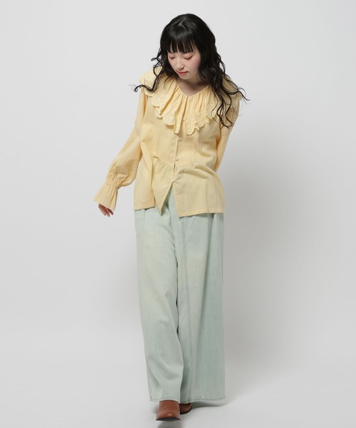 niko and...(ニコアンド)の「スカラップレースブラウス(シャツ/ブラウス・レディース・イエロー/チャコール/オフホワイト・FREE)」の11枚目の写真