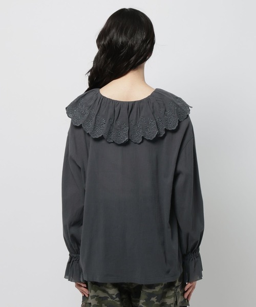 niko and...(ニコアンド)の「スカラップレースブラウス(シャツ/ブラウス・レディース・イエロー/チャコール/オフホワイト・FREE)」の15枚目の写真