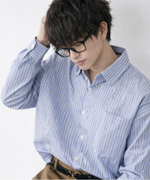 neos(ネオス)の「【neos】ルーズシルエット ストライプシャツ メンズ ユニセックス ブロード レギュラーカラー 長袖 ビッグシャツ(シャツ/ブラウス・メンズ・ブルー/ホワイト/ブラック・LARGE/X-LARGE/MEDIUM)」の14枚目の写真