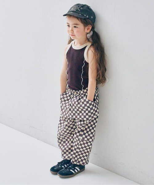 p.premier（ピードットプルミエ）の「配色メロウリブタンクトップ（タンクトップ・キッズ・ブラック/アイボリー/ブラウン/グリーン/ラベンダー/オレンジ・80/90/100/110/120/130/140）」の7枚目の写真