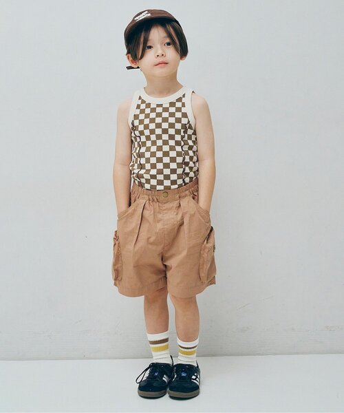 p.premier（ピードットプルミエ）の「配色メロウリブタンクトップ（タンクトップ・キッズ・ブラック/アイボリー/ブラウン/グリーン/ラベンダー/オレンジ・80/90/100/110/120/130/140）」の10枚目の写真