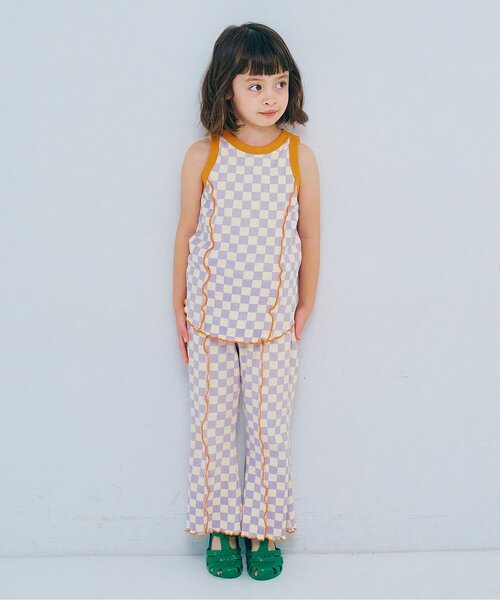 p.premier（ピードットプルミエ）の「配色メロウリブタンクトップ（タンクトップ・キッズ・ブラック/アイボリー/ブラウン/グリーン/ラベンダー/オレンジ・80/90/100/110/120/130/140）」の20枚目の写真