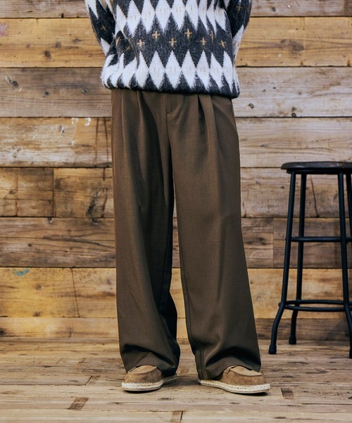 BAYFLOW（ベイフロー）の「[WEB限定]セミワイドスラックスパンツ（スラックス・メンズ・グレイッシュベージュ/ブラウン/ブラック/グレー/その他・LARGE/MEDIUM/SMALL）」の3枚目の写真