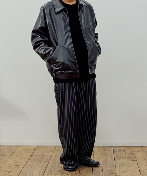 BAYFLOW（ベイフロー）の「[WEB限定]セミワイドスラックスパンツ（スラックス・メンズ・グレイッシュベージュ/ブラウン/ブラック/グレー/その他・LARGE/MEDIUM/SMALL）」の21枚目の写真