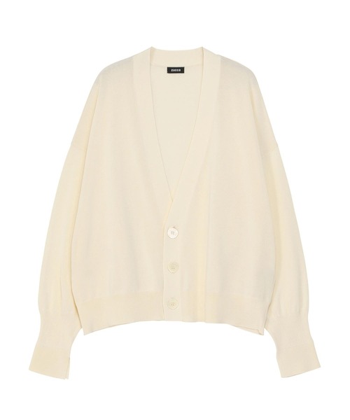 ZUCCa(ズッカ)の「DRY TOUCH KNIT / ニットカーディガン(カーディガン/ボレロ・レディース・ブラック/ブルー/レッド/オフホワイト・M size)」の2枚目の写真