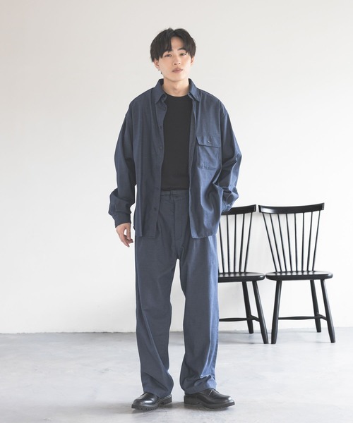 GLOBAL WORK(グローバルワーク)の「クリーンデニム/長袖シャツ/646027(シャツ/ブラウス・メンズ・ブルー/ダークブルー・SMALL/MEDIUM/LARGE)」の14枚目の写真
