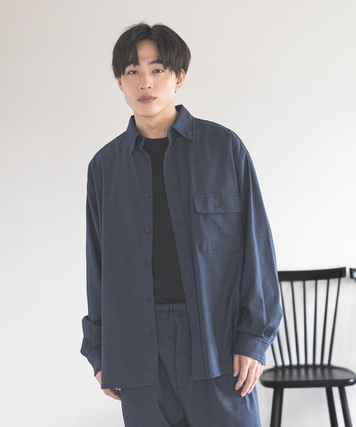 GLOBAL WORK(グローバルワーク)の「クリーンデニム/長袖シャツ/646027(シャツ/ブラウス・メンズ・ブルー/ダークブルー・SMALL/MEDIUM/LARGE)」の17枚目の写真