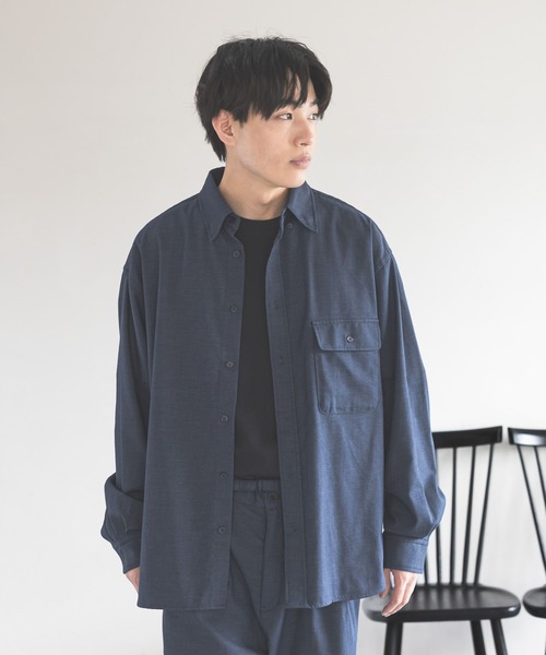 GLOBAL WORK(グローバルワーク)の「クリーンデニム/長袖シャツ/646027(シャツ/ブラウス・メンズ・ブルー/ダークブルー・SMALL/MEDIUM/LARGE)」の19枚目の写真