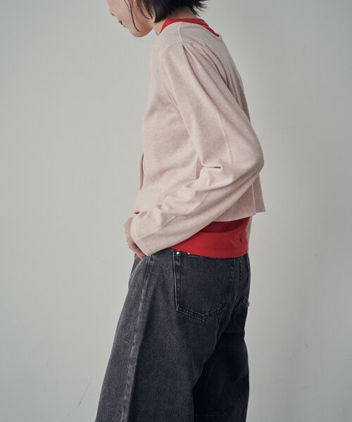 goocy(グーシー)の「【一枚で二役!】前後2WAYカットソーカーデ(Tシャツ/カットソー・レディース・ブラック/ライトグレー/グレー/ピンク・FREE)」の18枚目の写真