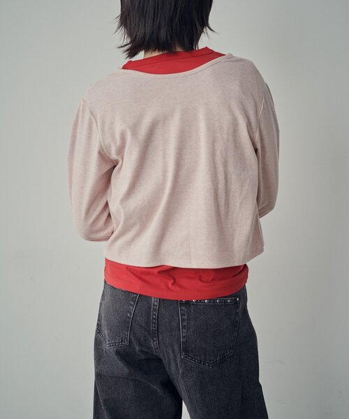 goocy(グーシー)の「【一枚で二役!】前後2WAYカットソーカーデ(Tシャツ/カットソー・レディース・ブラック/ライトグレー/グレー/ピンク・FREE)」の15枚目の写真