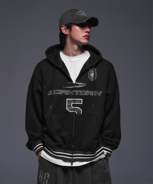 BORN TO WIN（ボーントゥウィン）の「NUMBER 5 RUGBY HOODIE ZIP-UP [BLACK]（ジャージ）」