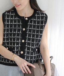 La TOTALITE | 【洗える】TORRAZZO DONNA/トラッゾドンナ ツィードコットンベスト(ベスト)