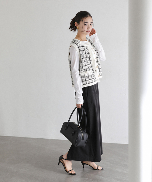 La TOTALITE(ラトータリテ)の「【洗える】TORRAZZO DONNA/トラッゾドンナ ツィードコットンベスト(ベスト・レディース・アイボリー/ブラック・FREE)」の10枚目の写真