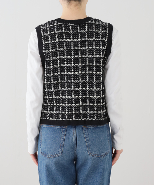 La TOTALITE(ラトータリテ)の「【洗える】TORRAZZO DONNA/トラッゾドンナ ツィードコットンベスト(ベスト・レディース・アイボリー/ブラック・FREE)」の13枚目の写真