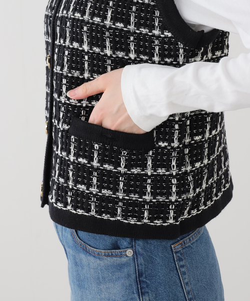 La TOTALITE(ラトータリテ)の「【洗える】TORRAZZO DONNA/トラッゾドンナ ツィードコットンベスト(ベスト・レディース・アイボリー/ブラック・FREE)」の15枚目の写真