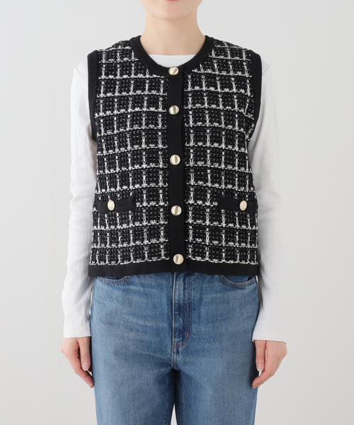 La TOTALITE(ラトータリテ)の「【洗える】TORRAZZO DONNA/トラッゾドンナ ツィードコットンベスト(ベスト・レディース・アイボリー/ブラック・FREE)」の19枚目の写真