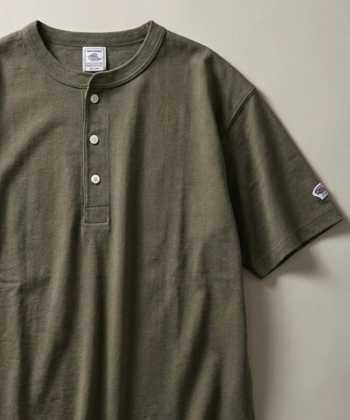JEMORGAN（ジェーイーモーガン）の「2026SS JEMORGAN/ジェーイーモーガン ワンポイントロゴ ワッペン刺繍  ヘンリーネック半袖Tシャツ レディース メンズ（Tシャツ/カットソー・レディース・カーキ/ネイビー/ホワイト/ベージュ/グレー/ブラック・XL/L/M/S）」の5枚目の写真