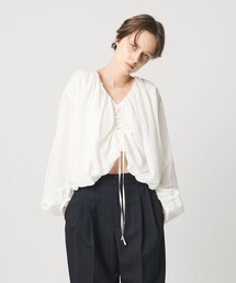 <AEWEN MATOPH>バルーン2WAYブラウス ‐ ウォッシャブル ‐