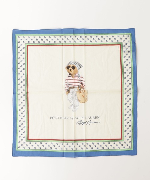 POLO RALPH LAUREN（ポロ ラルフ ローレン）の「Polo ベア コットン スクエア スカーフ（バンダナ/スカーフ・レディース・ホワイト・ONE）」の4枚目の写真