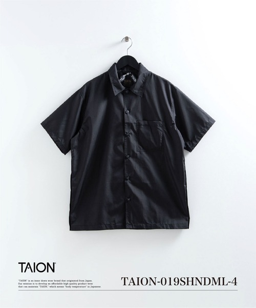 TAION(タイオン)の「【TAION(タイオン)】〈ユニセックス〉ノンダウン ミリタリー ボタンスリット ハーフスリーブ シャツ(シャツ/ブラウス・メンズ・ブラック/オフホワイト/ダークオリーブ/インディゴブルー/ライトインディゴブルー/ダークネイビー・2XL/XL/L/M/S)」の1枚目の写真