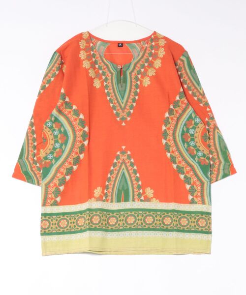 チャイハネ（チャイハネ）の「【チャイハネ】ダシキーナMEN'Sトップス（その他トップス・メンズ・オレンジ/ベージュ/ブラック・FREE）」の3枚目の写真